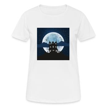 Haunted house with glowing full moon - Women's Breathable T-Shirt - white - Front - AI Model Female 172 dark (172cm)