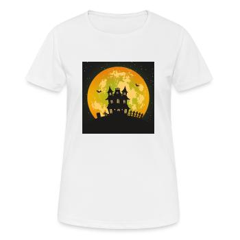 Maison hantée effrayante avec pleine lune - T-shirt respirant Femme - blanc - Devant - AI Model Female 172 dark (172cm)