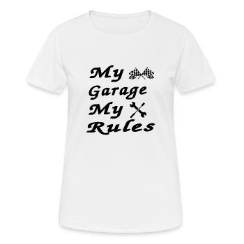 Garage - Frauen T-Shirt atmungsaktiv - Weiß - Vorne - AI Model Female 172 dark (172cm)