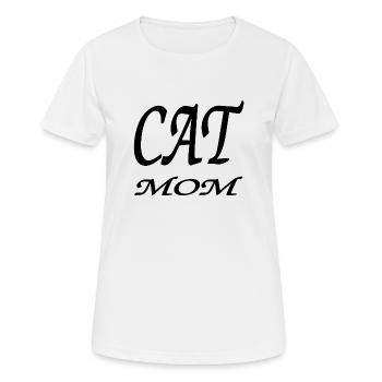 Chat - T-shirt respirant Femme - blanc - Devant - AI Model Female 172 dark (172cm)