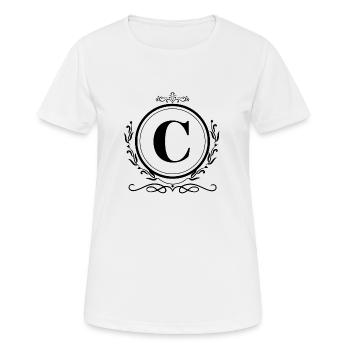 lettre c décoration - T-shirt respirant Femme - blanc - Devant - AI Model Female 172 dark (172cm)