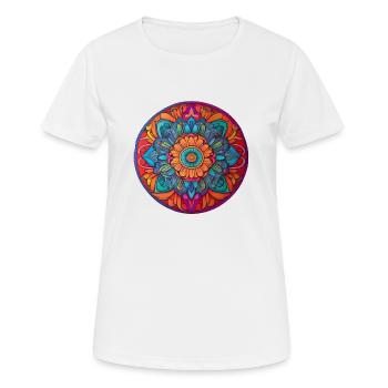 Mandala - T-shirt respirant Femme - blanc - Devant - AI Model Female 172 dark (172cm)