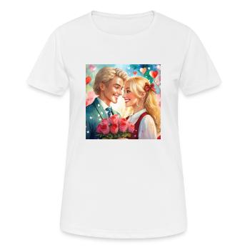 Verliebt sein, ist schön - Frauen T-Shirt atmungsaktiv - Weiß - Vorne - AI Model Female 172 dark (172cm)