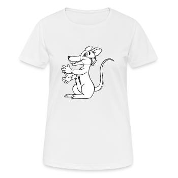 Karikatur-Maus - Frauen T-Shirt atmungsaktiv - Weiß - Vorne - AI Model Female 172 dark (172cm)