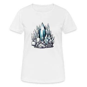 Kristall Eisberg - Frauen T-Shirt atmungsaktiv - Weiß - Vorne - AI Model Female 172 dark (172cm)