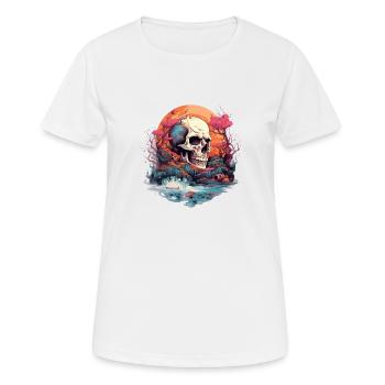 Psychedelic Reverie – Plongez dans un monde - T-shirt respirant Femme - blanc - Devant - AI Model Female 172 dark (172cm)