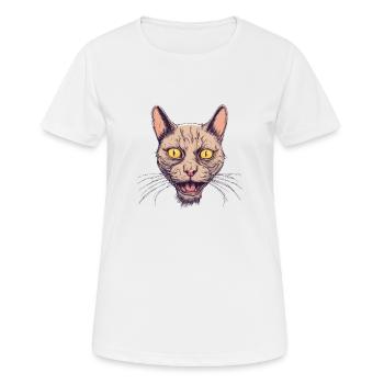 Face Cat - Women's Breathable T-Shirt - white - Front - AI Model Female 172 dark (172cm)