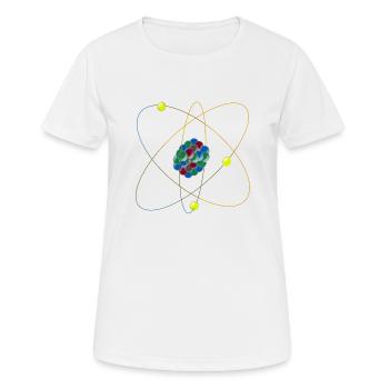 Atom - Frauen T-Shirt atmungsaktiv - Weiß - Vorne - AI Model Female 172 dark (172cm)