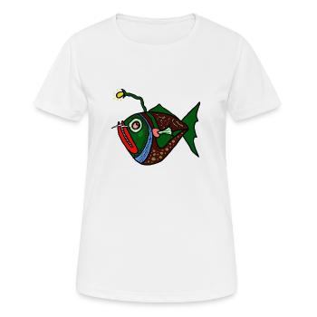 Fisch anglerfisch - Frauen T-Shirt atmungsaktiv - Weiß - Vorne - AI Model Female 172 dark (172cm)