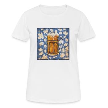 Beer Garden Munich Octobre Bavière Bière Célébrer Festival - T-shirt respirant Femme - blanc - Devant - AI Model Female 172 dark (172cm)