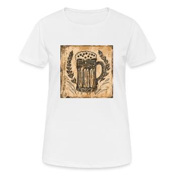 Biergarten München Oktober Bayern Bier Feiern Fest - Frauen T-Shirt atmungsaktiv - Weiß - Vorne - AI Model Female 172 dark (172cm)