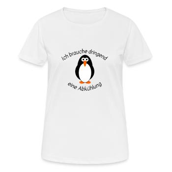 Ich brauche dringend eine Abkühlung - Frauen T-Shirt atmungsaktiv - Weiß - Vorne - AI Model Female 172 dark (172cm)