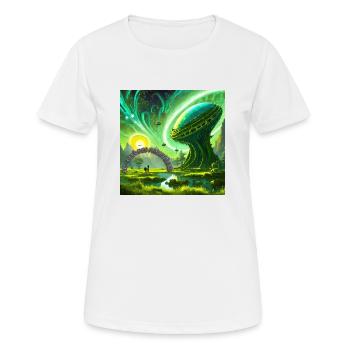 au dela des frontieres - T-shirt respirant Femme - blanc - Devant - AI Model Female 172 dark (172cm)