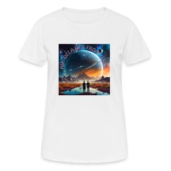 Au delà des frontières - T-shirt respirant Femme - blanc - Devant - AI Model Female 172 dark (172cm)