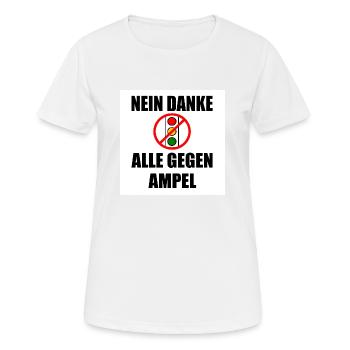 Nein danke ampel - Frauen T-Shirt atmungsaktiv - Weiß - Vorne - AI Model Female 172 dark (172cm)