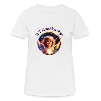 Je T Aime Mon Ange 2 - T-shirt respirant Femme - blanc - Devant - AI Model Female 172 dark (172cm)