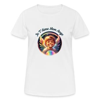 Je T Aime Mon Ange 4 - T-shirt respirant Femme - blanc - Devant - AI Model Female 172 dark (172cm)