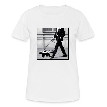 Stinktier an der Leine - Frauen T-Shirt atmungsaktiv - Weiß - Vorne - AI Model Female 172 dark (172cm)
