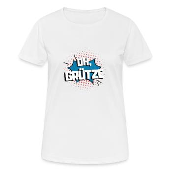 GRÜTZE - oh Grütze - Frauen T-Shirt atmungsaktiv - Weiß - Vorne - AI Model Female 172 dark (172cm)