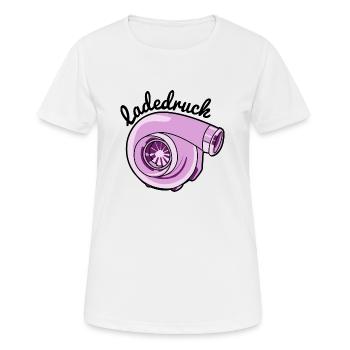 TurboladerLadedruckrosa - Frauen T-Shirt atmungsaktiv - Weiß - Vorne - AI Model Female 172 dark (172cm)