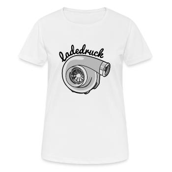 Ladedruck Grau - Frauen T-Shirt atmungsaktiv - Weiß - Vorne - AI Model Female 172 dark (172cm)