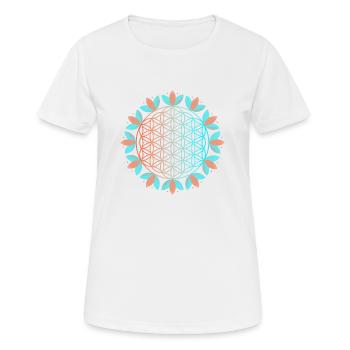 Blühende Lebensblume - Frauen T-Shirt atmungsaktiv - Weiß - Vorne - AI Model Female 172 dark (172cm)