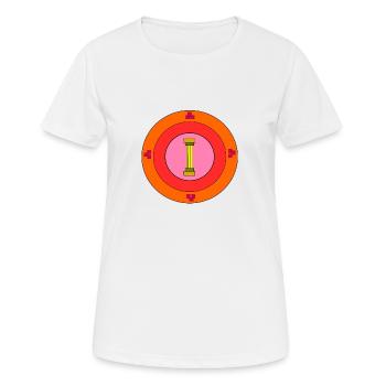 Emblem mit Säule - Frauen T-Shirt atmungsaktiv - Weiß - Vorne - AI Model Female 172 dark (172cm)