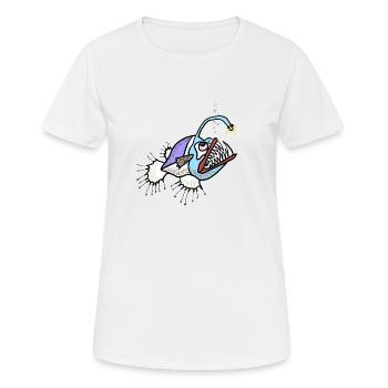Anglerfisch - Frauen T-Shirt atmungsaktiv - Weiß - Vorne - AI Model Female 172 dark (172cm)