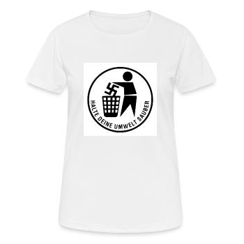halte deine umwelt sauber - Frauen T-Shirt atmungsaktiv - Weiß - Vorne - AI Model Female 172 dark (172cm)
