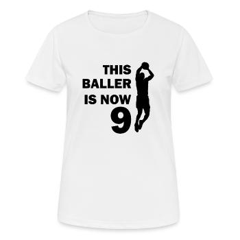 Basketball - Frauen T-Shirt atmungsaktiv - Weiß - Vorne - AI Model Female 172 dark (172cm)