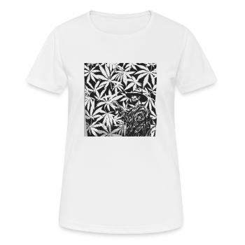 Fumer de l’herbe Cannabis Fumer du cannabis Trip Dream Joint - T-shirt respirant Femme - blanc - Devant - AI Model Female 172 dark (172cm)