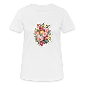 Blumen und Obst - Frauen T-Shirt atmungsaktiv - Weiß - Vorne - AI Model Female 172 dark (172cm)
