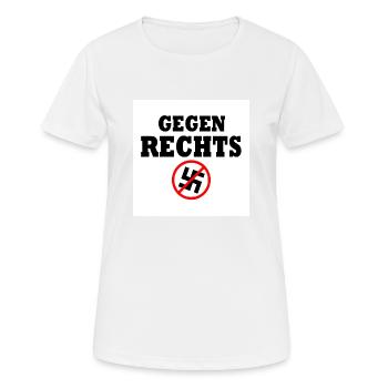 Gegen rechts - Frauen T-Shirt atmungsaktiv - Weiß - Vorne - AI Model Female 172 dark (172cm)