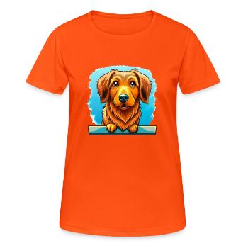 Eager Nova Scotia Duck Tolling Retriever Dock Divi - Women's Breathable T-Shirt - neon orange - Front - AI Model Female 172 dark (172cm)