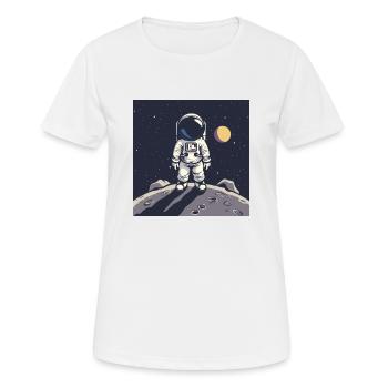 Astronaute sur la surface lunaire - T-shirt respirant Femme - blanc - Devant - AI Model Female 172 dark (172cm)