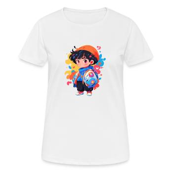 Manga Boy - Women's Breathable T-Shirt - white - Front - AI Model Female 172 dark (172cm)
