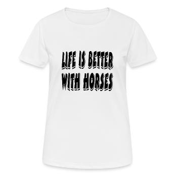 Chevaux - T-shirt respirant Femme - blanc - Devant - AI Model Female 172 dark (172cm)