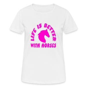 Chevaux - T-shirt respirant Femme - blanc - Devant - AI Model Female 172 dark (172cm)