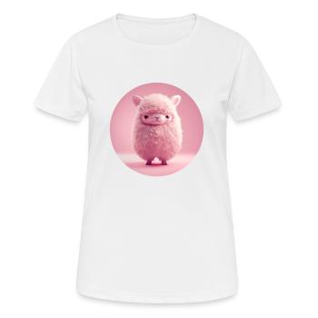 Pinkes Lama - Frauen T-Shirt atmungsaktiv - Weiß - Vorne - AI Model Female 172 dark (172cm)