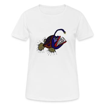 Anglerfisch - Frauen T-Shirt atmungsaktiv - Weiß - Vorne - AI Model Female 172 dark (172cm)