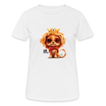Leo Welpe - Frauen T-Shirt atmungsaktiv - Weiß - Vorne - AI Model Female 172 dark (172cm)