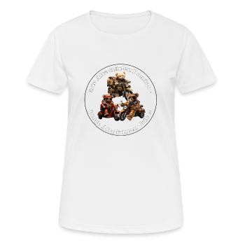 Faire du tricycle avec des aînés - T-shirt respirant Femme - blanc - Devant - AI Model Female 172 dark (172cm)