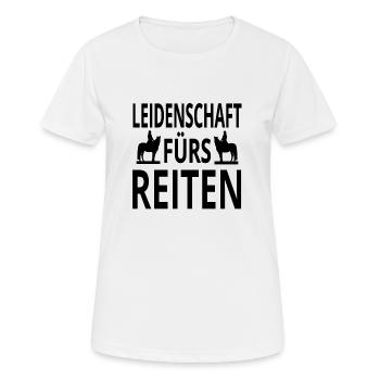 Reiten - Frauen T-Shirt atmungsaktiv - Weiß - Vorne - AI Model Female 172 dark (172cm)