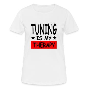 Tuning - Frauen T-Shirt atmungsaktiv - Weiß - Vorne - AI Model Female 172 dark (172cm)