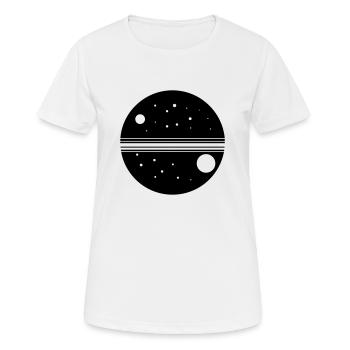 Planet Galaxie - Frauen T-Shirt atmungsaktiv - Weiß - Vorne - AI Model Female 172 dark (172cm)