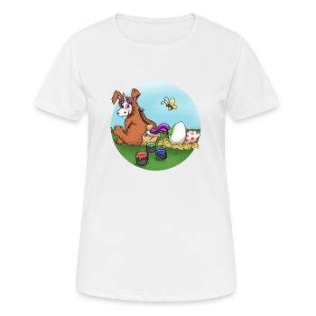 Osterhase - Frauen T-Shirt atmungsaktiv - Weiß - Vorne - AI Model Female 172 dark (172cm)