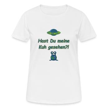 Meine Kuh gesehen - Frauen T-Shirt atmungsaktiv - Weiß - Vorne - AI Model Female 172 dark (172cm)
