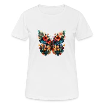 Butterfly Blooms - Women's Breathable T-Shirt - white - Front - AI Model Female 172 dark (172cm)