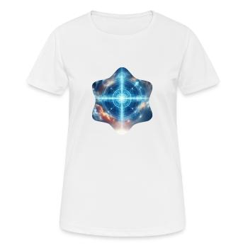 Göttliches blaues leuchten - Frauen T-Shirt atmungsaktiv - Weiß - Vorne - AI Model Female 172 dark (172cm)