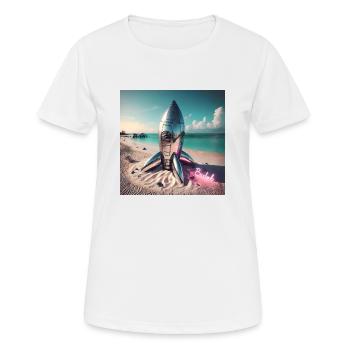 Summer To Mars - Frauen T-Shirt atmungsaktiv - Weiß - Vorne - AI Model Female 172 dark (172cm)